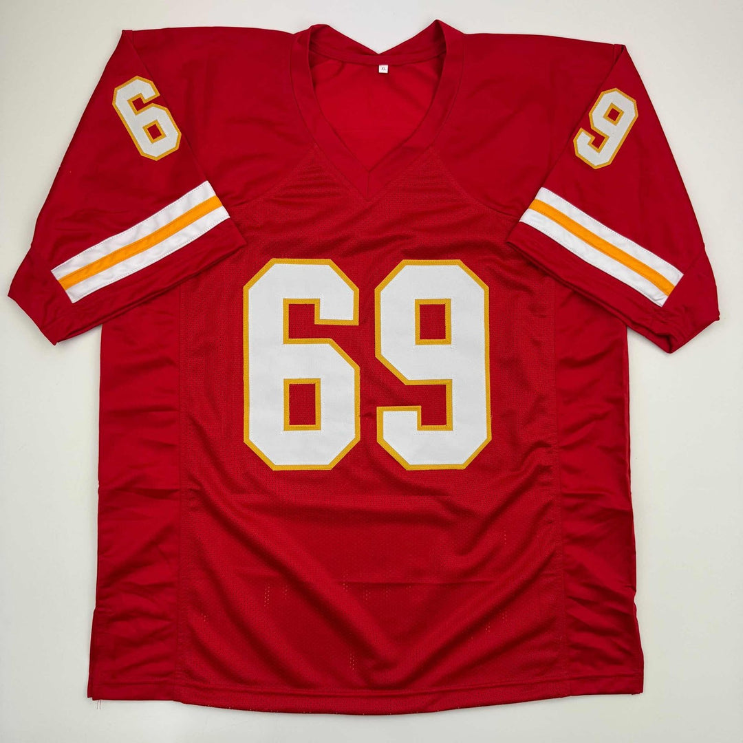 Autographed/Signed Jared Allen Kansas City Red Jersey Beckett BAS COA