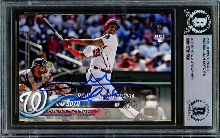 Juan Soto Signed 2018 Topps Update Rookie Card #US104 New York Mets Beckett