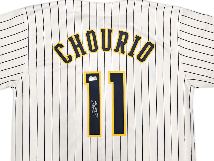 Milwaukee Brewers Jackson Chourio Autographed Signed White Jersey Beckett