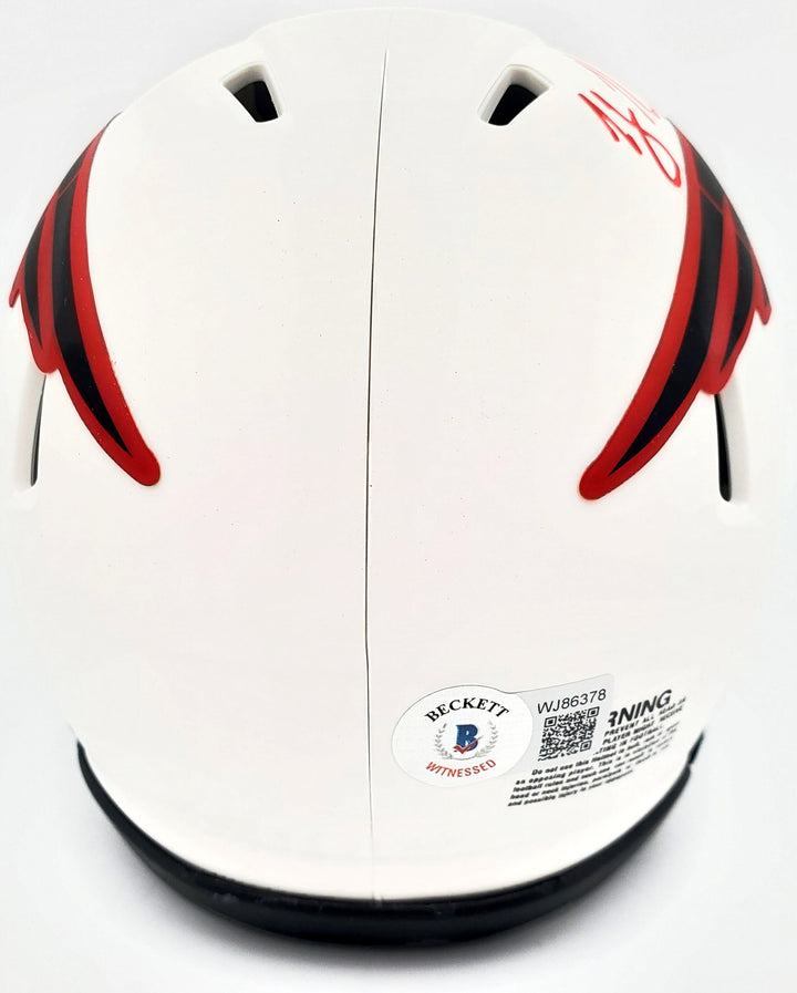 Rodney Harrison Signed Patriots Lunar Eclipse White Speed Mini Helmet Beckett