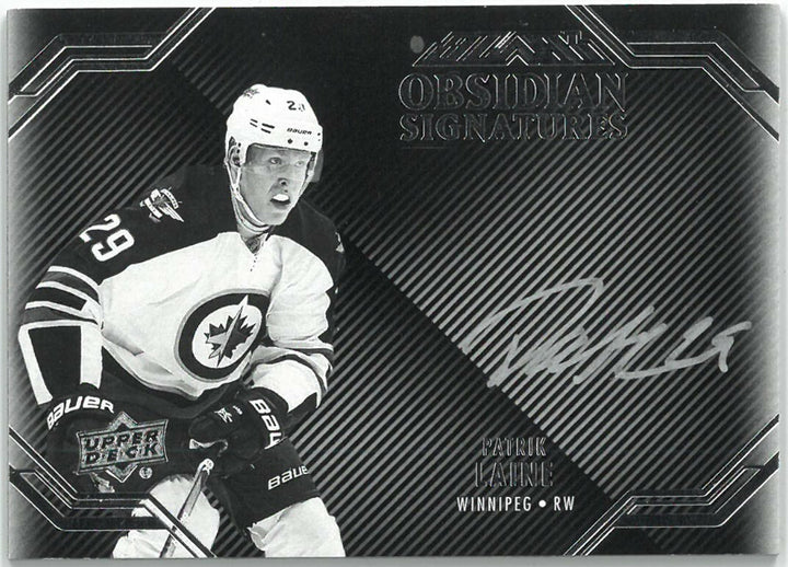Patrik Laine signed 2016-17 Upper Deck Obsidian Signatures Rookie NHL Card OS-PL