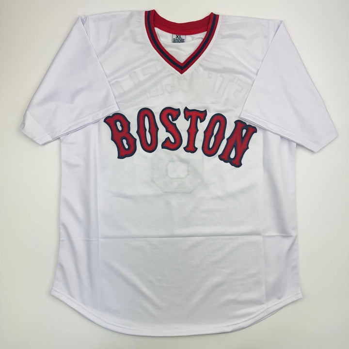 Autographed/Signed Rico Petrocelli HOF 1999 Boston White Jersey JSA COA