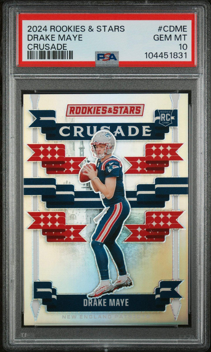 Graded 2024 Panini R&S Drake Maye #CDME Crusade Rookie RC Football Card PSA 10