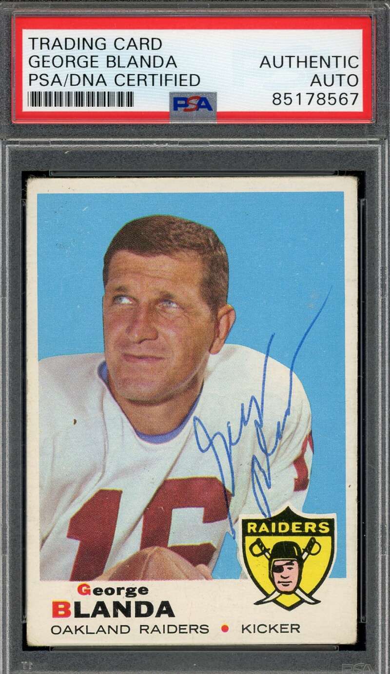 George Blanda PSA DNA Vintage Signed 1969 Topps Autograph