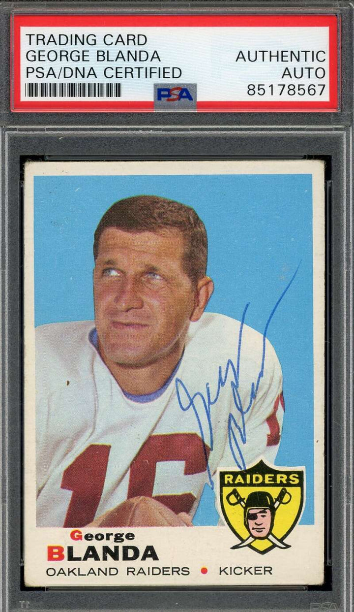 George Blanda PSA DNA Vintage Signed 1969 Topps Autograph