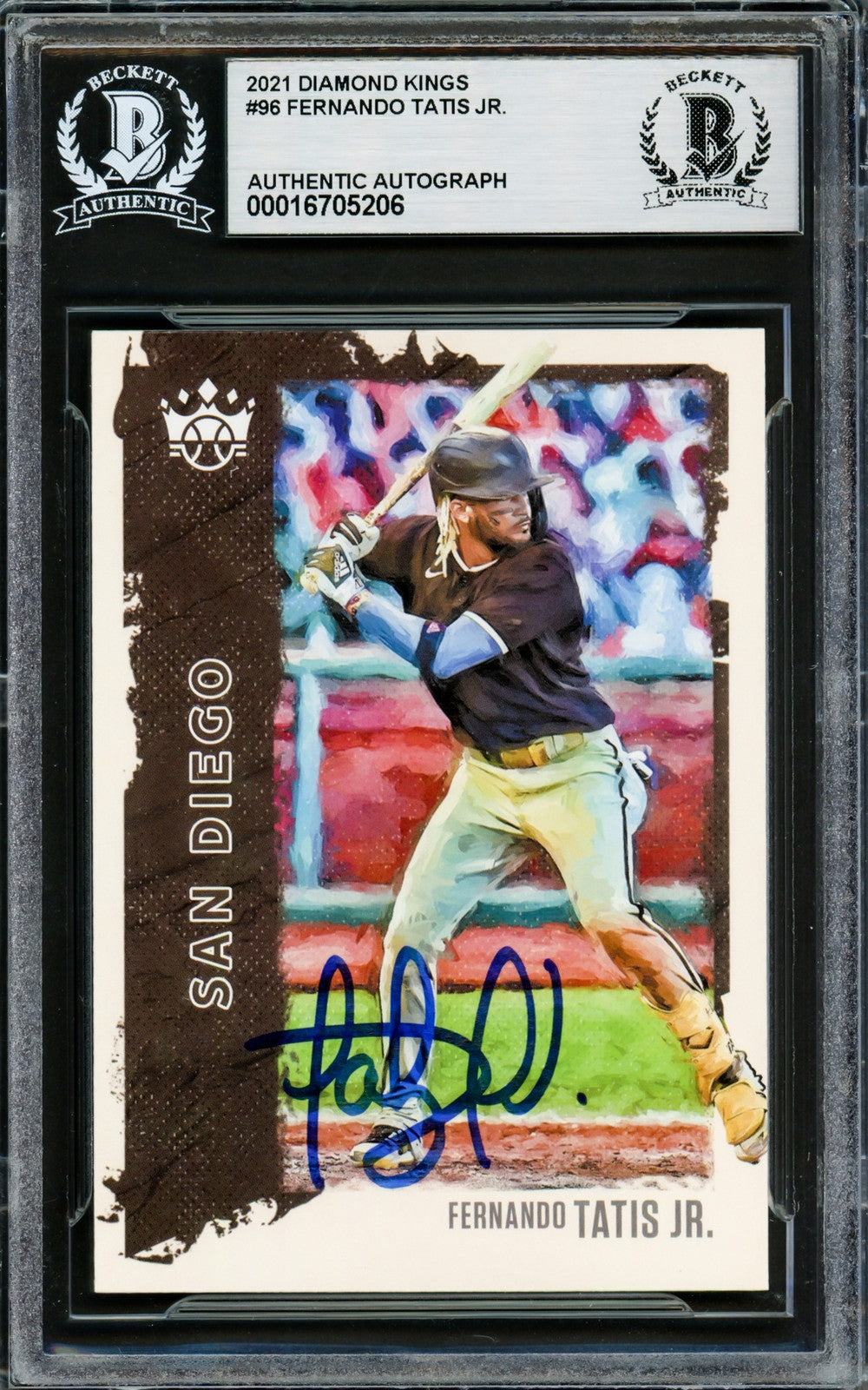 Fernando Tatis Jr. Signed 2021 Diamond Kings Card 96 San Diego Padres Beckett