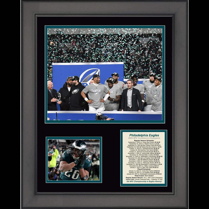 Framed Philadelphia Eagles 2024 NFC Conference Champions 11"x14" Photo Collage