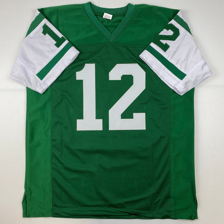 Facsimile Autographed Joe Namath New York Green Laser Jersey Size Men's XL