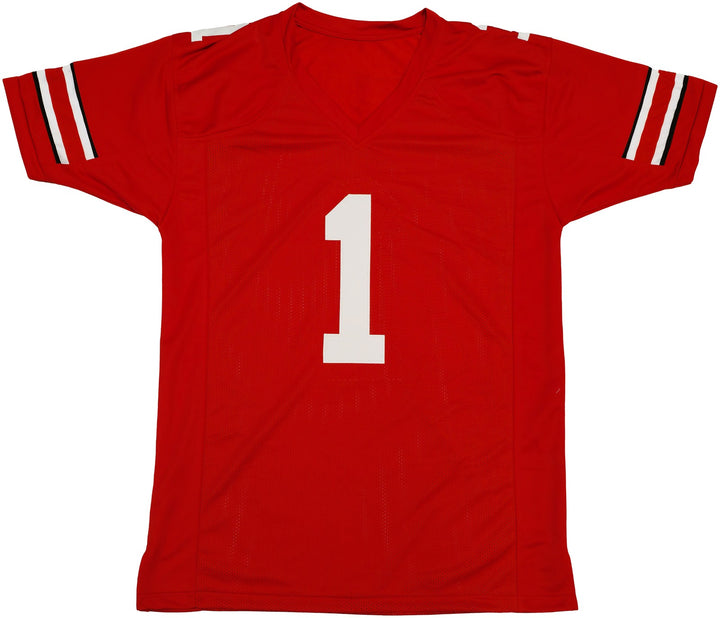 Ohio State Buckeyes Urban Meyer Autographed Signed Red Jersey Beckett Witness