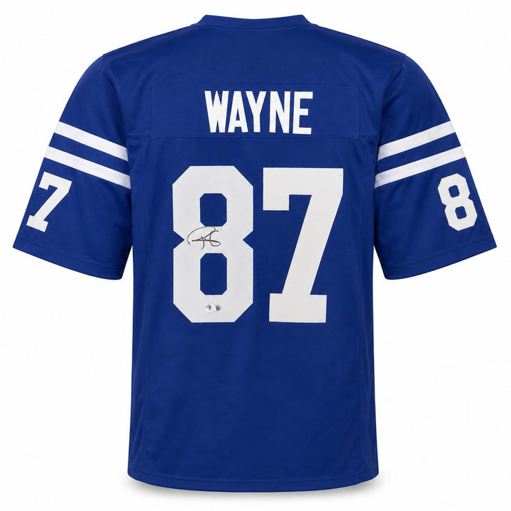 Indianapolis Colts Reggie Wayne Signed Blue Jersey Beckett BAS Witness