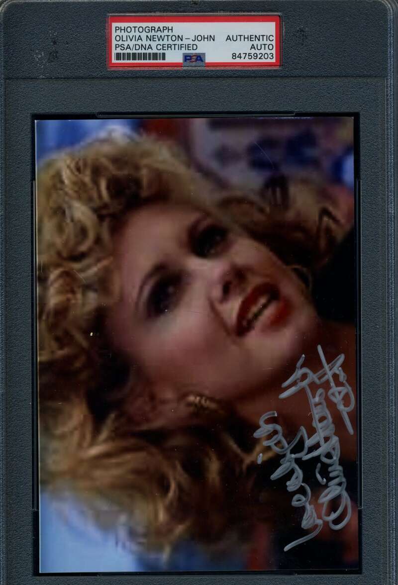 Olivia Newton John PSA DNA Signed Grease Photo Grease Autographed