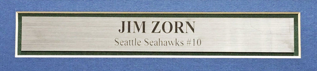 Seattle Seahawks Jim Zorn Signed Framed Blue Jersey MCS Holo