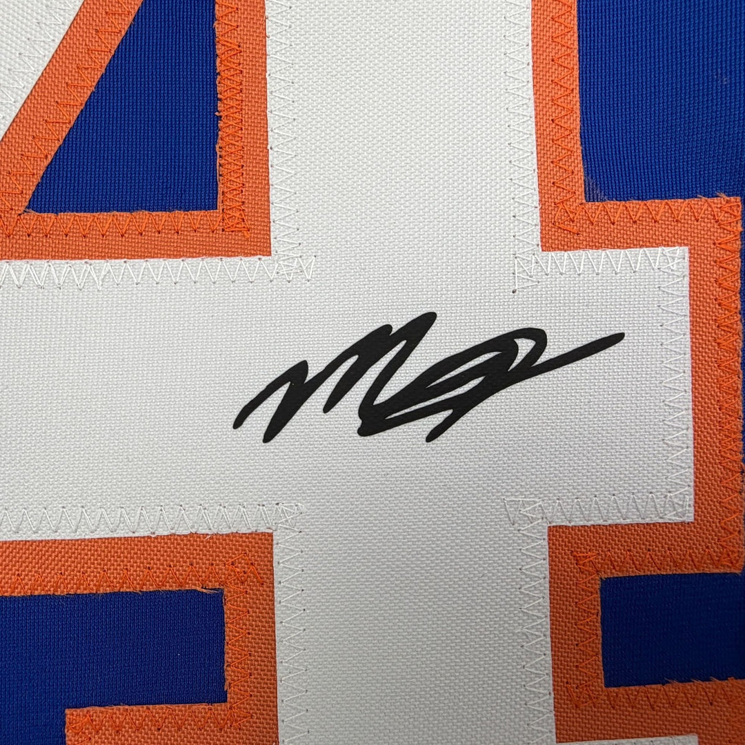 Facsimile Autographed Matthew Schaefer New York Blue Reprint Jersey Men's XL