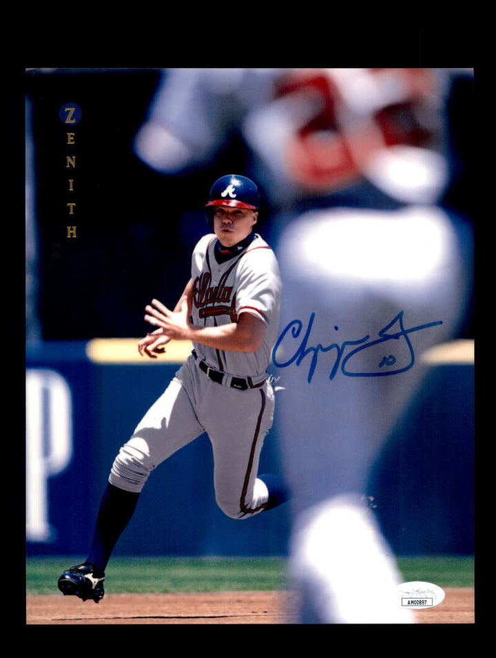 Chipper Jones JSA Coa Signed  8x10 1997 Pinnacle Photo Autograph Braves