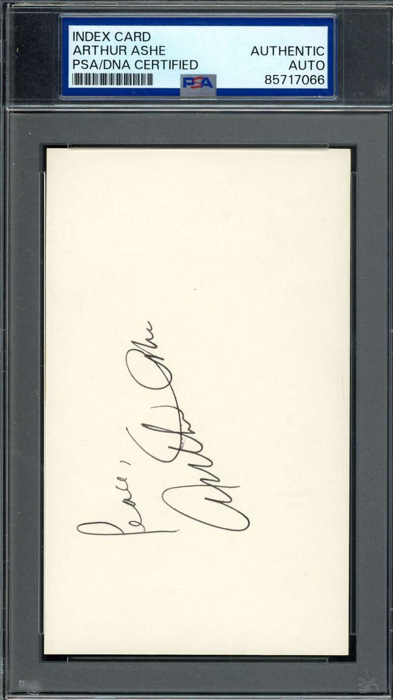 Arthur Ashe PSA DNA Coa Signed 3x5 Index Card Tennis Autographed