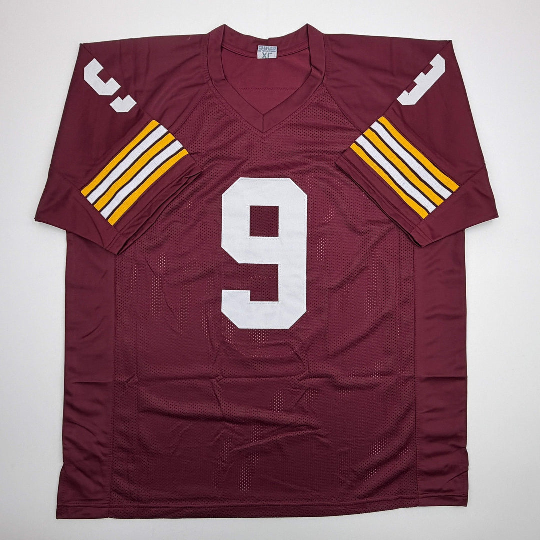 Autographed/Signed Sonny Jurgensen HOF 83 Washington Burgundy Football Jersey Be