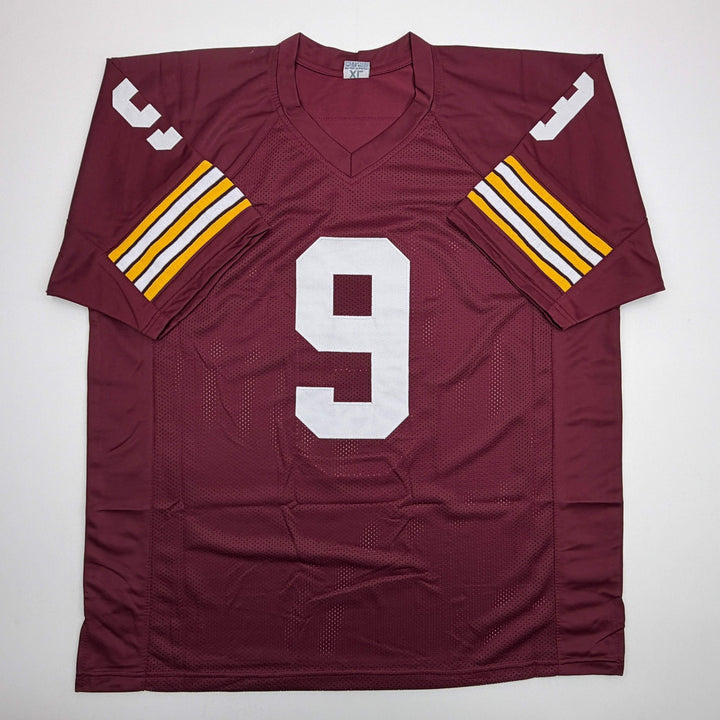 Autographed/Signed Sonny Jurgensen HOF 83 Washington Burgundy Football Jersey Be