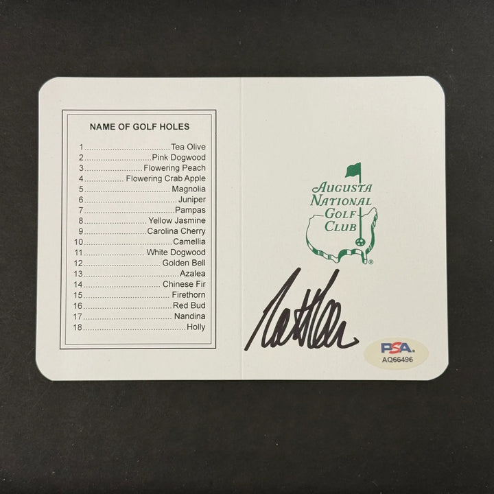 Matthieu Pavon Signed Golf Masters Golf Scorecards PSA Autographed