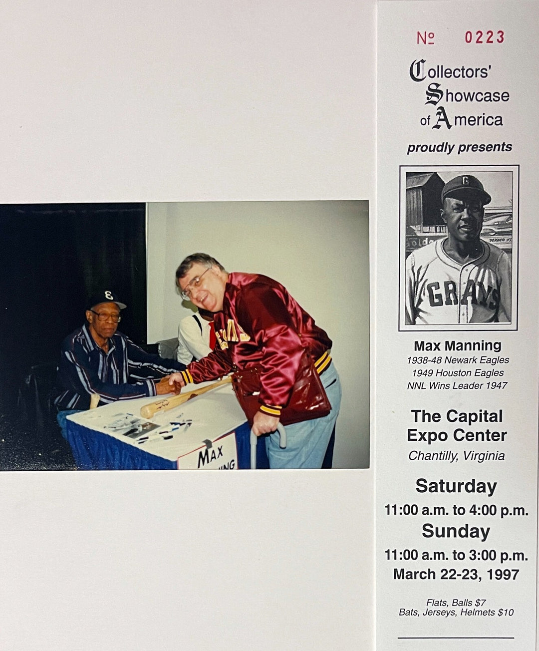 Max Manning signed Newark Eagles Negro League 8x10 Photo imperfect Framed- COA