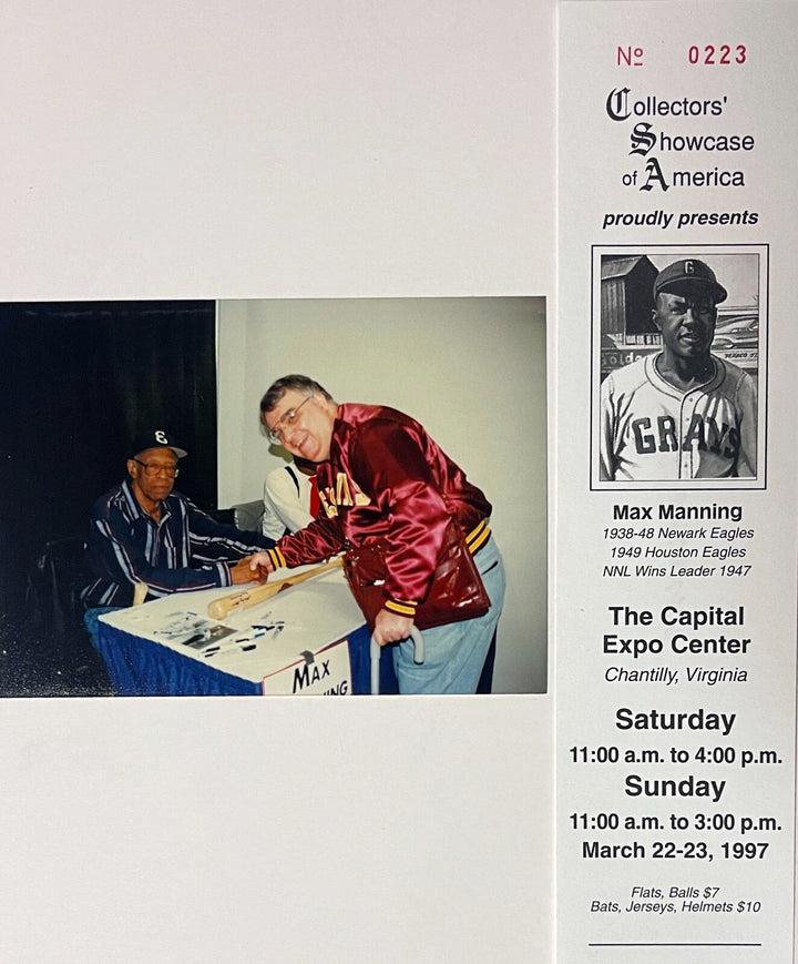 Max Manning signed Newark Eagles Negro League 8x10 Photo imperfect Framed- COA