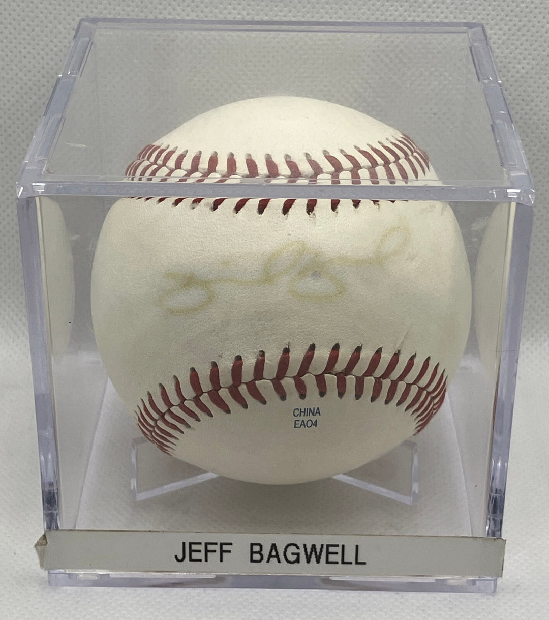 JEFF BAGWELL SIGNED SOUTH ATLANTIC LEAGUE BASEBALL & CUBE HOUSTON ASTROS AUTO