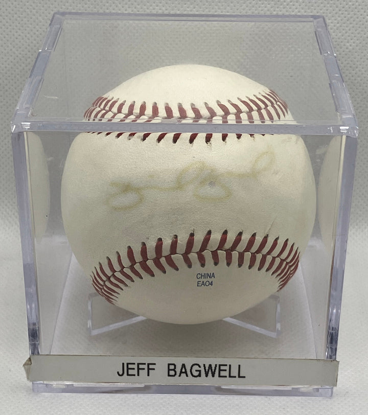 JEFF BAGWELL SIGNED SOUTH ATLANTIC LEAGUE BASEBALL & CUBE HOUSTON ASTROS AUTO