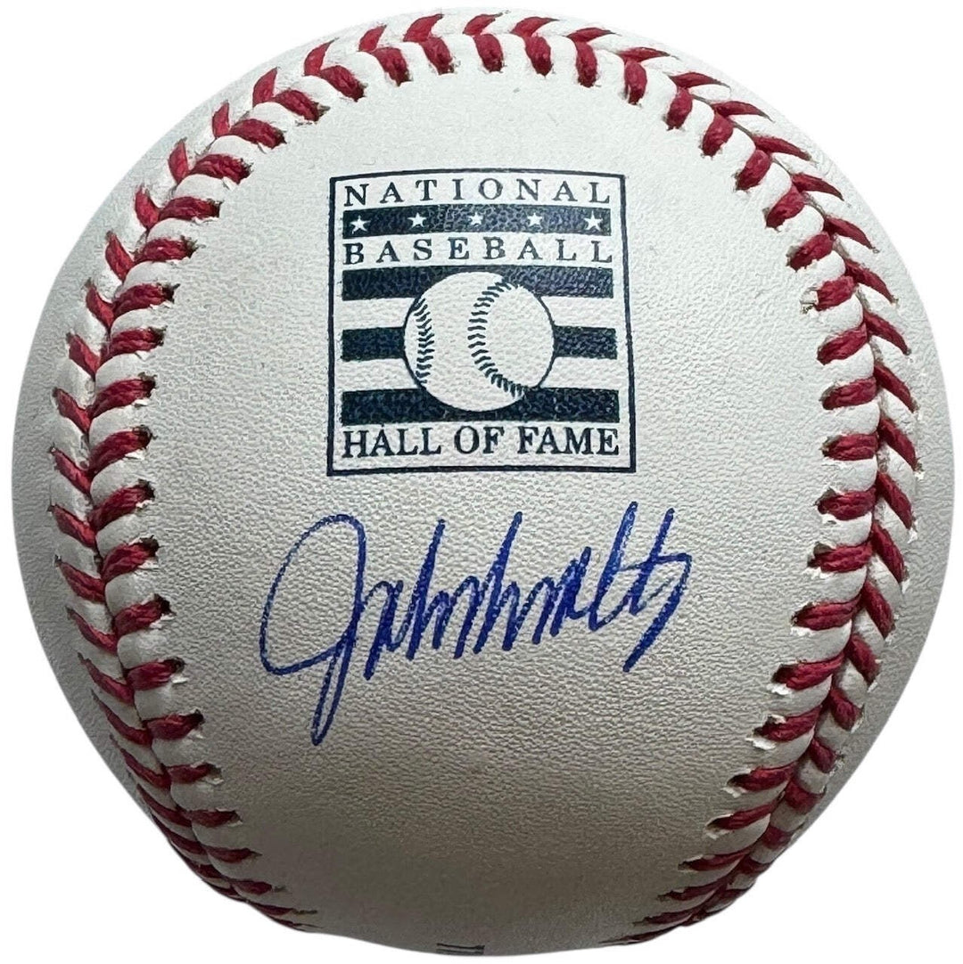 John Smoltz Autographed Official Hall Of Fame Logo Baseball (JSA)