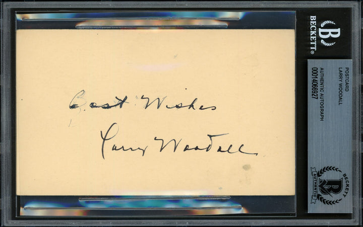 Larry Woodall Signed 3.25x5.5 Government Postcard Tigers Beckett #14066927
