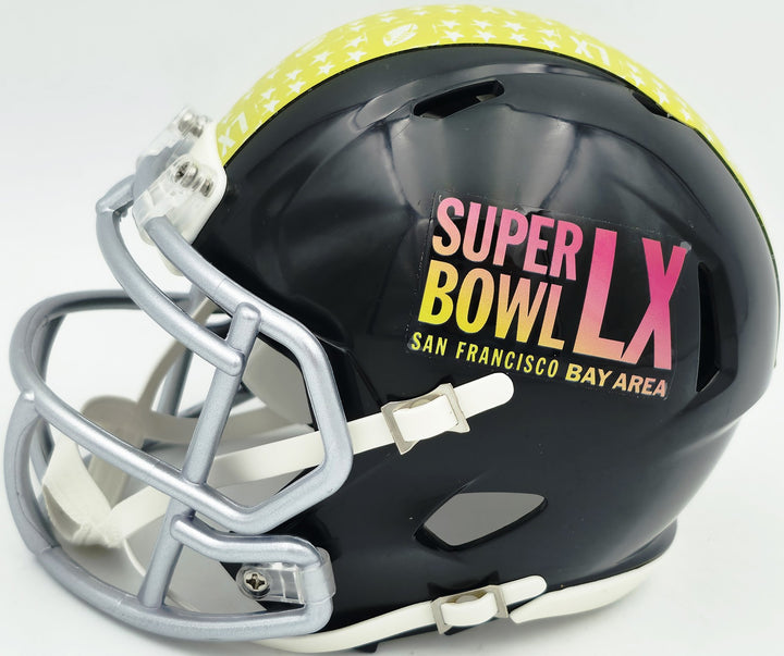 Abraham Abe Lucas Signed Seahawks Black SB LX Logo Speed Mini Helmet MCS Holo