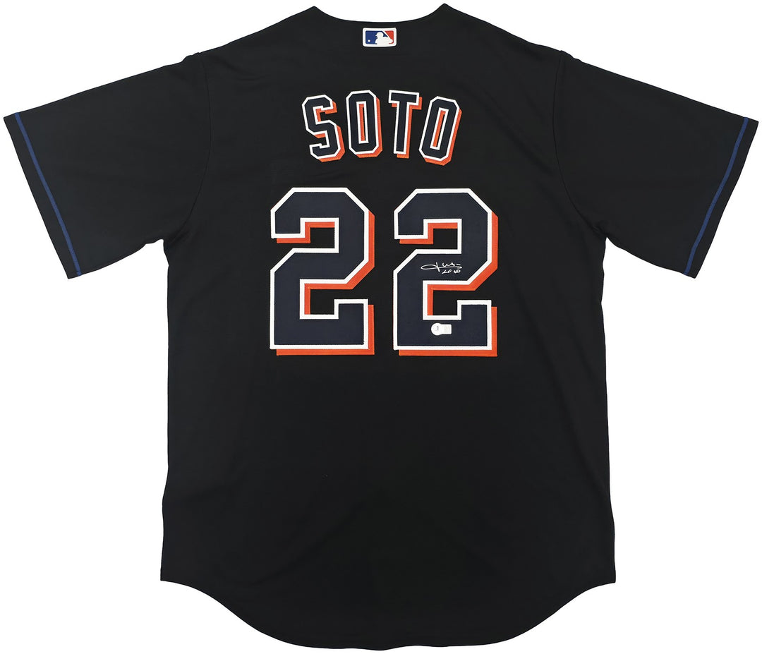 New York Mets Juan Soto Autographed Signed Black Nike Jersey Size L Beckett