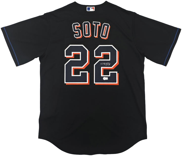 New York Mets Juan Soto Autographed Signed Black Nike Jersey Size L Beckett