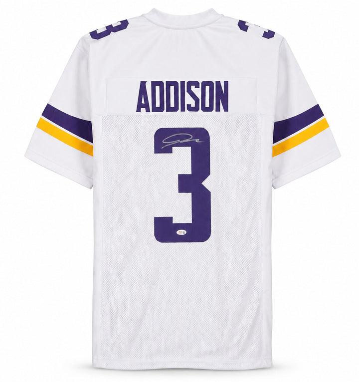 Minnesota Vikings Jordan Addison Signed White Jersey JSA Witness