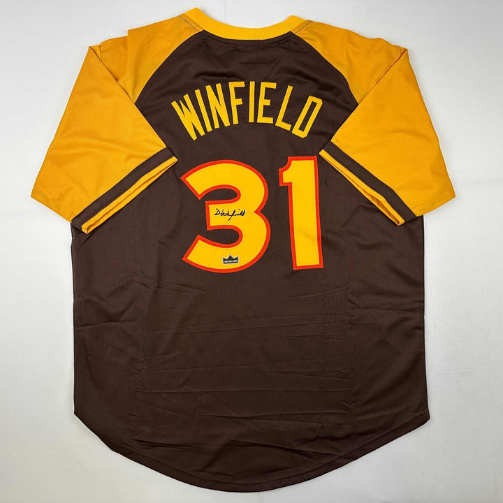 Facsimile Autographed Dave Winfield San Diego Brown Reprint Jersey Size Men's XL