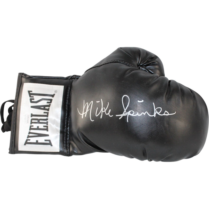 Michael Spinks Autographed/Signed Black Everlast Right Boxing Glove JSA 53562
