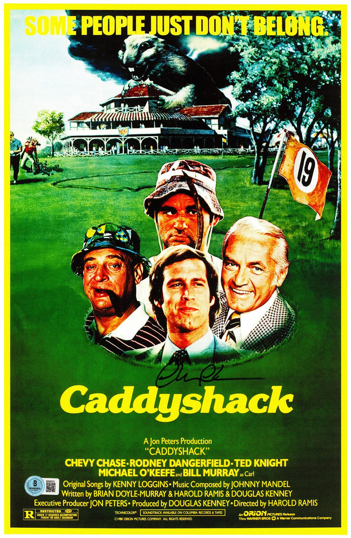 Chevy Chase Signed Framed 11x17 Caddyshack Movie Poster Beckett BAS QR
