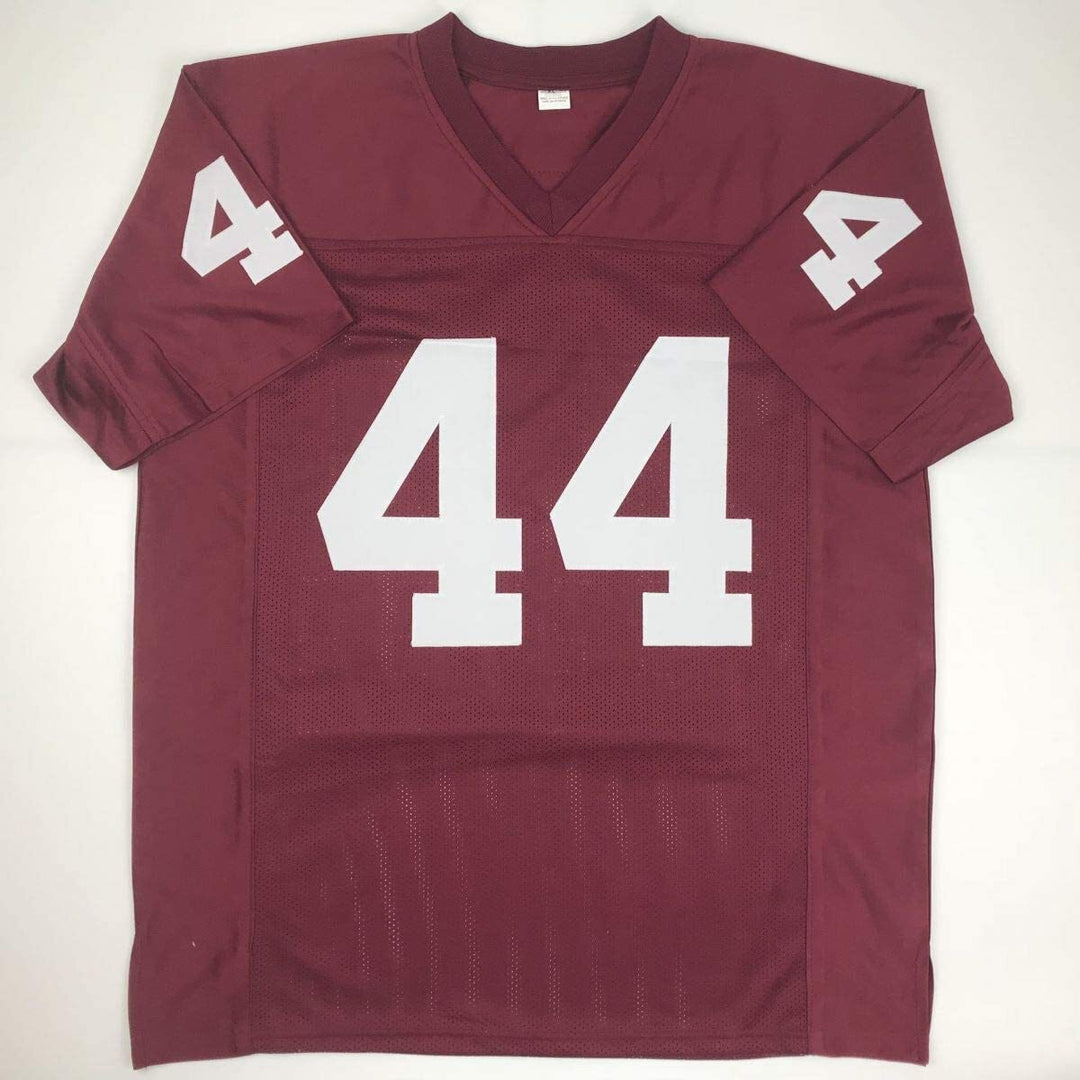 Autographed/Signed Brian Bosworth Oklahoma Red College Football Jersey JSA COA