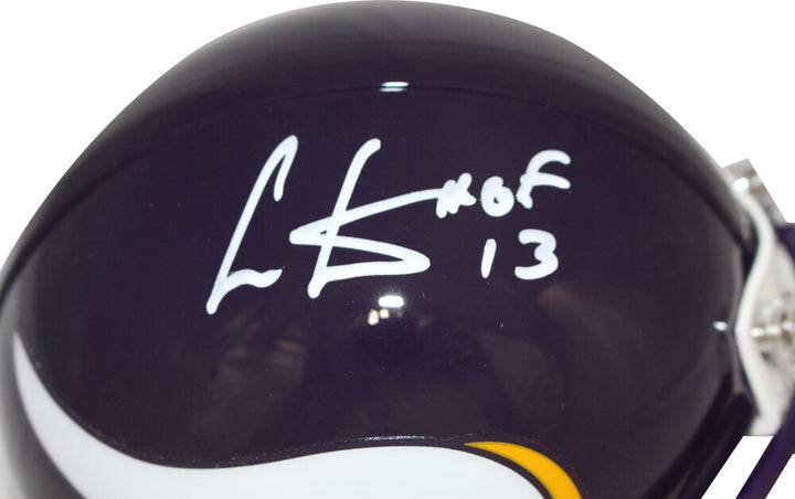 Cris Carter Signed Minnesota Vikings VSR4 TB HOF Mini Helmet Beckett 40625