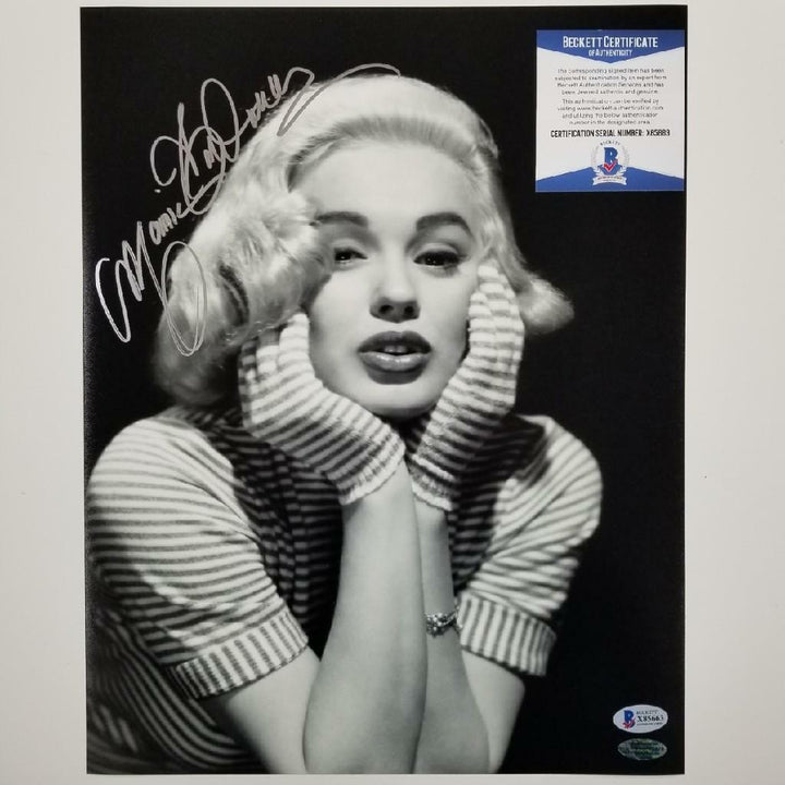 Mamie Van Doren signed 11x14 Photo #12 Actress Playboy Auto ~ Beckett BAS COA