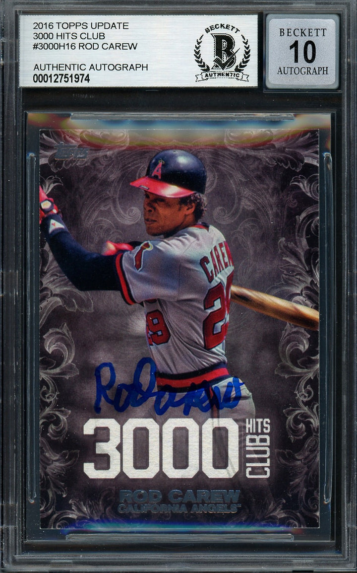 Rod Carew Auto 2016 Topps 3000 Hit Club Card 3000H-16 California Angels Sig 10