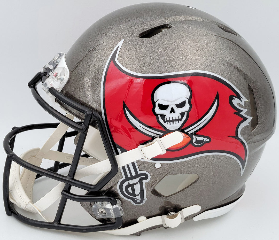Tom Brady Signed Buccaneers Gray Full Size Authentic Speed Helmet Fanatics Holo