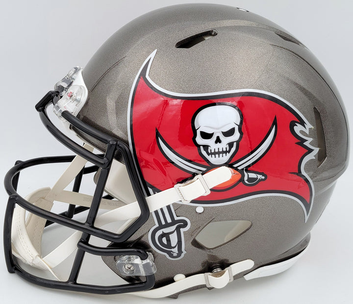 Tom Brady Signed Buccaneers Gray Full Size Authentic Speed Helmet Fanatics Holo