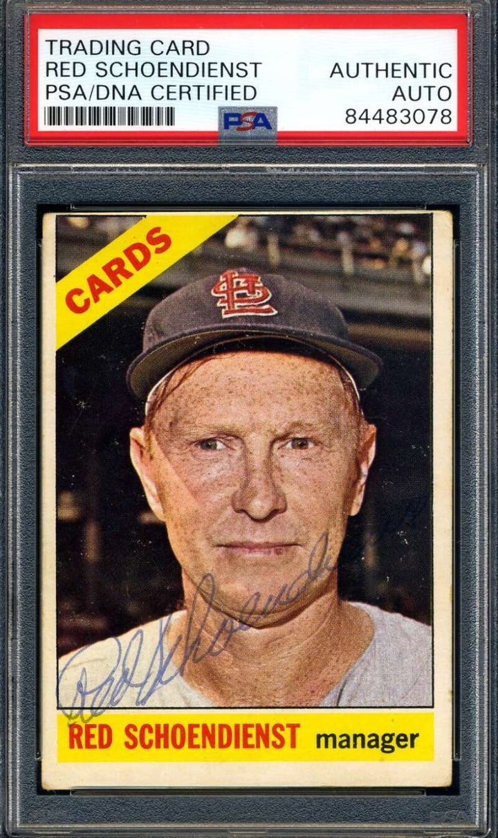 Red Schoendienst PSA DNA Coa Signed 1966 Topps  Autograph