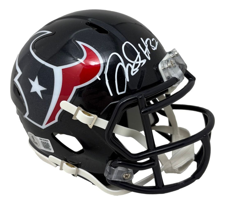 David Montgomery Signed Houston Texans Mini Speed Helmet BAS