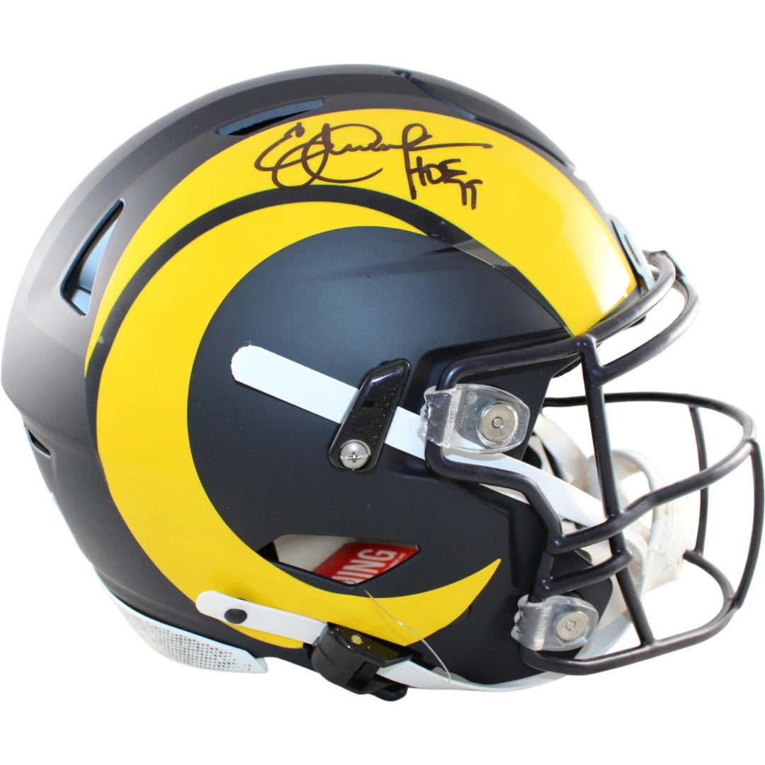Eric Dickerson Signed Los Angeles Rams Helmet Speedflex Rival Beckett WIT 58823