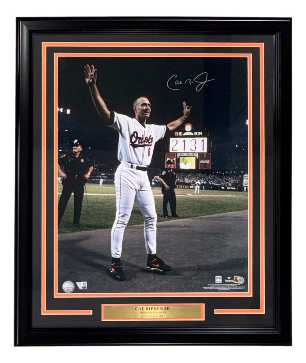 Cal Ripken Jr Signed Framed 16x20 Baltimore Orioles Game 2131 Photo Fanatics