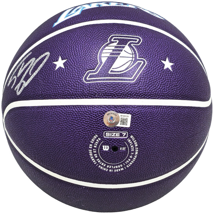 Shaquille O'Neal Signed Purple City Edition Basketball Lakers Beckett Witness