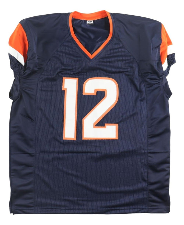RJ Harvey Denver Signed Navy Blue Football Jersey JSA QR Hologram