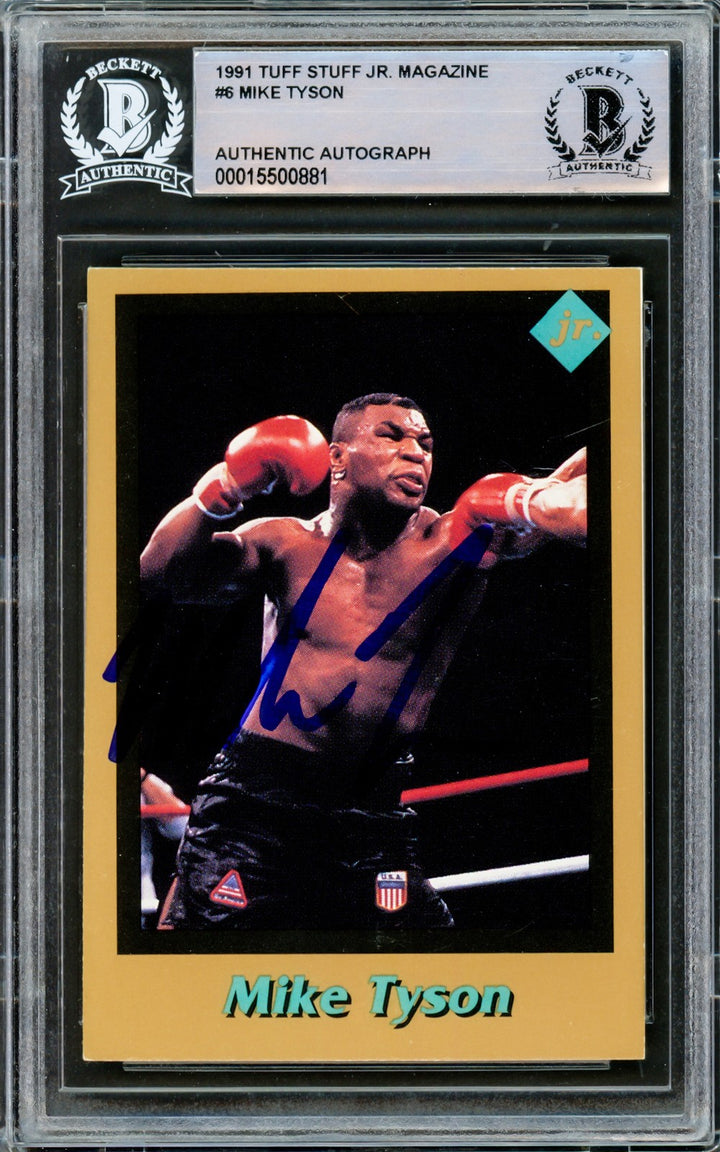 Mike Tyson Autographed Signed 1991 Tuff Stuff Jr. Magazine Card 6 Beckett