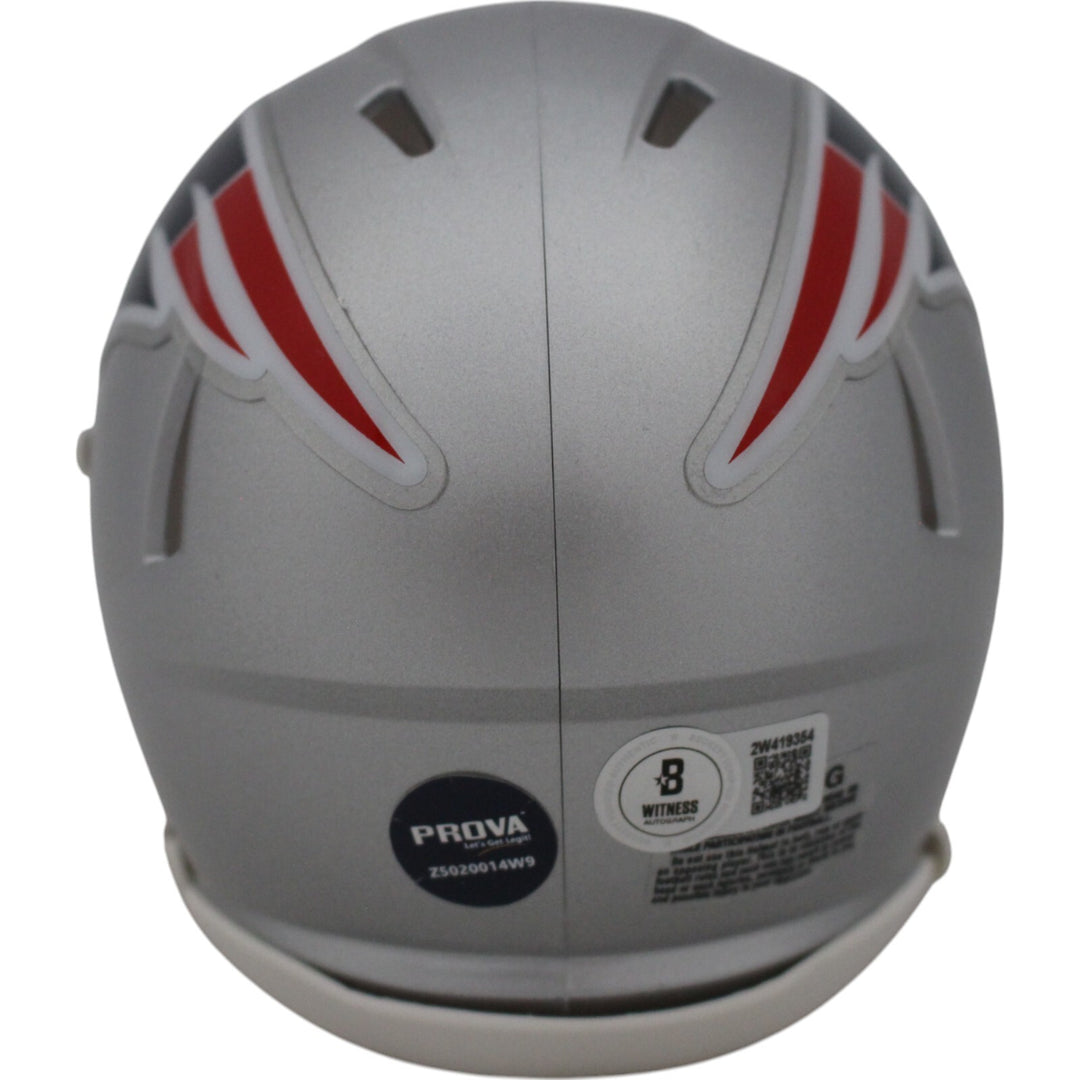 Randy Moss Autographed New England Patriots Speed Mini Helmet Beckett 43279