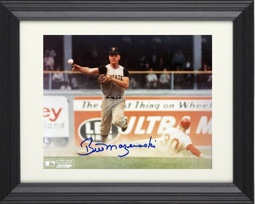 Bill Mazeroski signed Pittsburgh Pirates MLB 8x10 Photo Framed- COA/Show Ticket